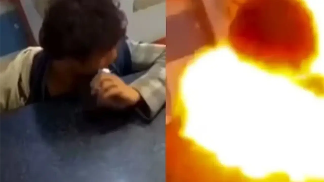 انفجار هاتف داخل فم مراهق عقب قضمه للبطارية في واقعة صادمة بمشاهد 24